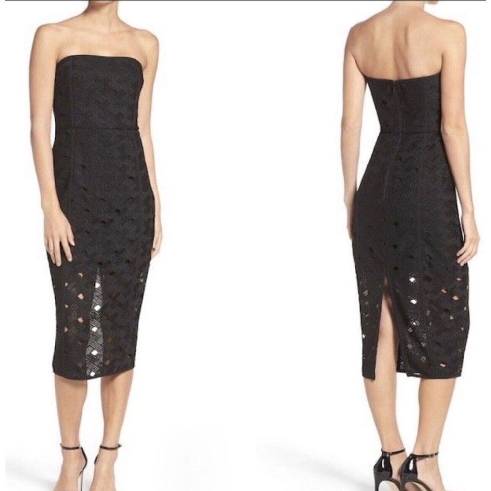Misha‎ Collection Women's Black Midi Dress Size 4 NWT